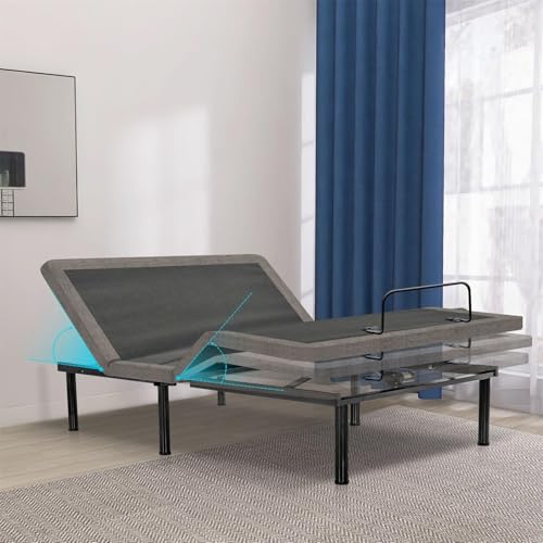 Split King Adjustable Bed Frame with Gel Memory Foam Mattress, Wireless Remote F95930