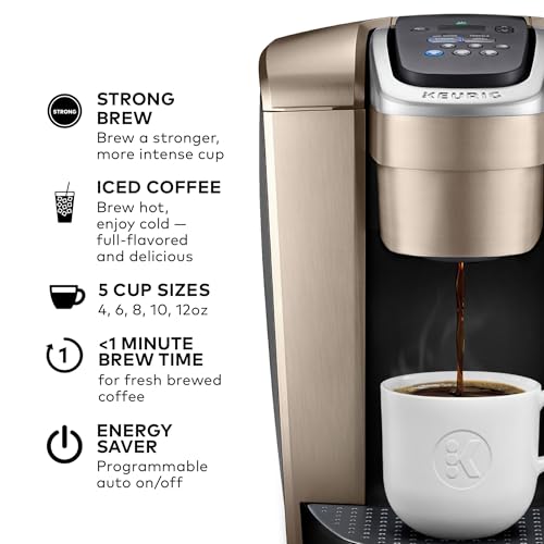 Keurig K-Elite Single Serve K-Cup Pod Coffee Maker, Brushed Silver P23556