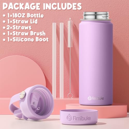 Fimibuke Kids Insulated Water Bottle 18oz with Straw, 2 Pack Ocean Life X374824