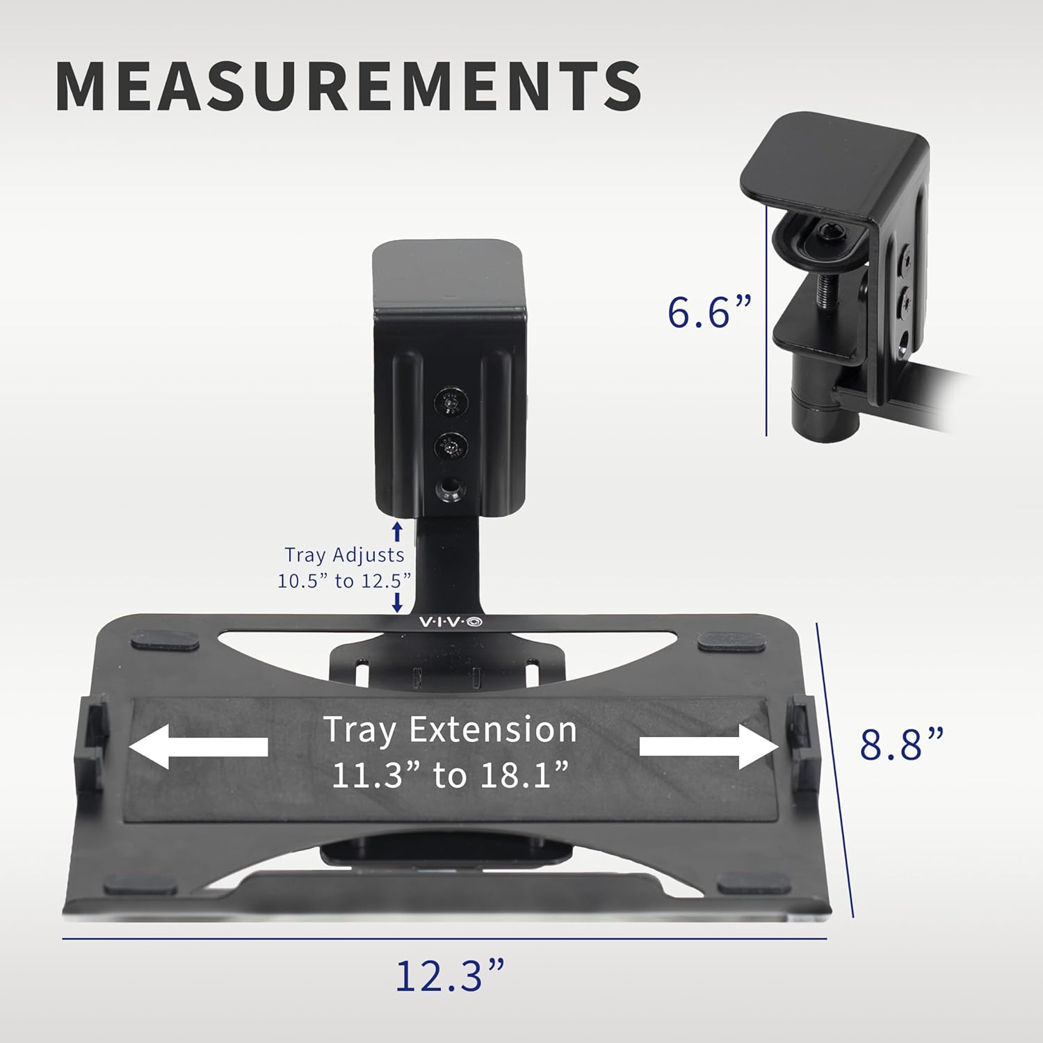VIVO Clamp-on Rotating Laptop Tray, Extra Sturdy, Black, MOUNT-LAP1CB L3298