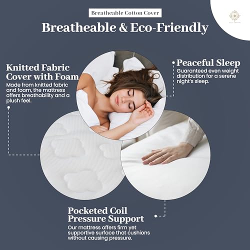 Twin Bed Mattress 12 Inch Hybrid with Pocketed Coils and Comfort Foam K18116