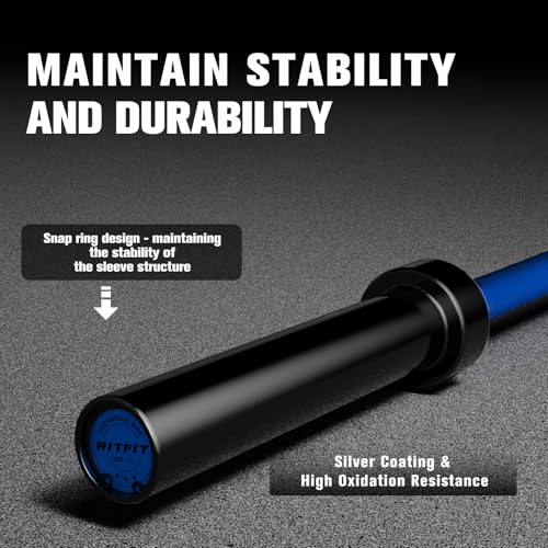 RITFIT Olympic Barbell 4ft/6ft 2 Inch Weight Bar for Strength Training, 500lbs Capacity F369