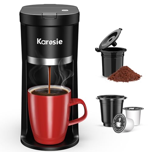 Slim Single Serve Coffee Maker for K-Cup & Ground Coffee, White S8539