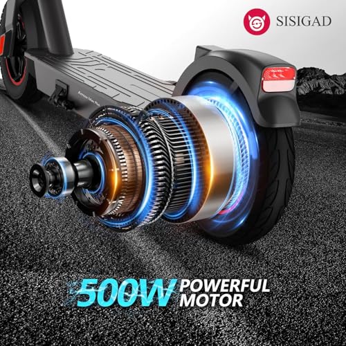 SISIGAD Electric Scooter for Adults, 10" Tires, 600W Motor, 22 MPH, 30 Miles Range, Foldable O1563