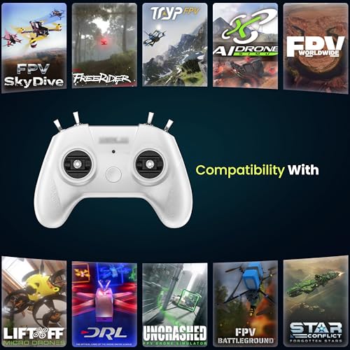STARDRONE S8 RC Flight Simulator Controller 8 Channels FPV Remote, Mode 2, White L38110