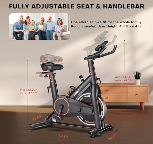 Adjustable Magnetic Exercise Bike for Home with App Compatible H403081
