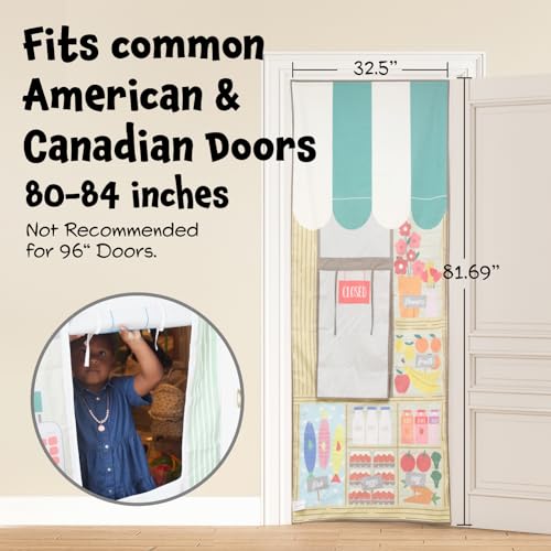 Fresh Market Doorway Kids Playhouse with Drawstring Bag, Cotton Canvas Q151847