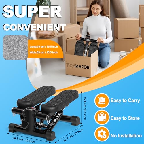 TOPMAJOR Stepper with Resistance Bands, 330 lbs Capacity, Adjustable Height K222