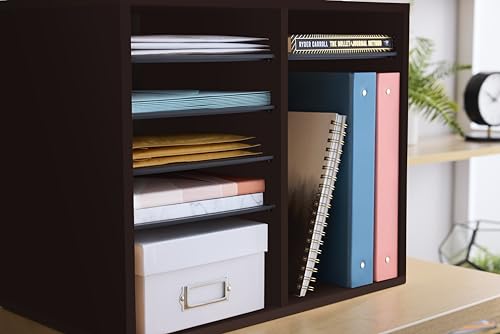 Safco Wooden Paper and Mail Organizer, Adjustable Shelves, Stackable B285