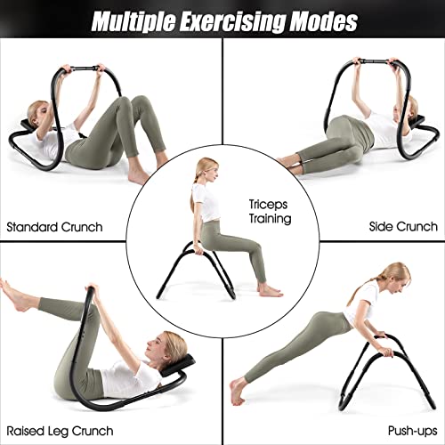 GYMAX Ab Cruncher Abdominal Trainer with Padded Headrest for Core Muscle Home Gym B873