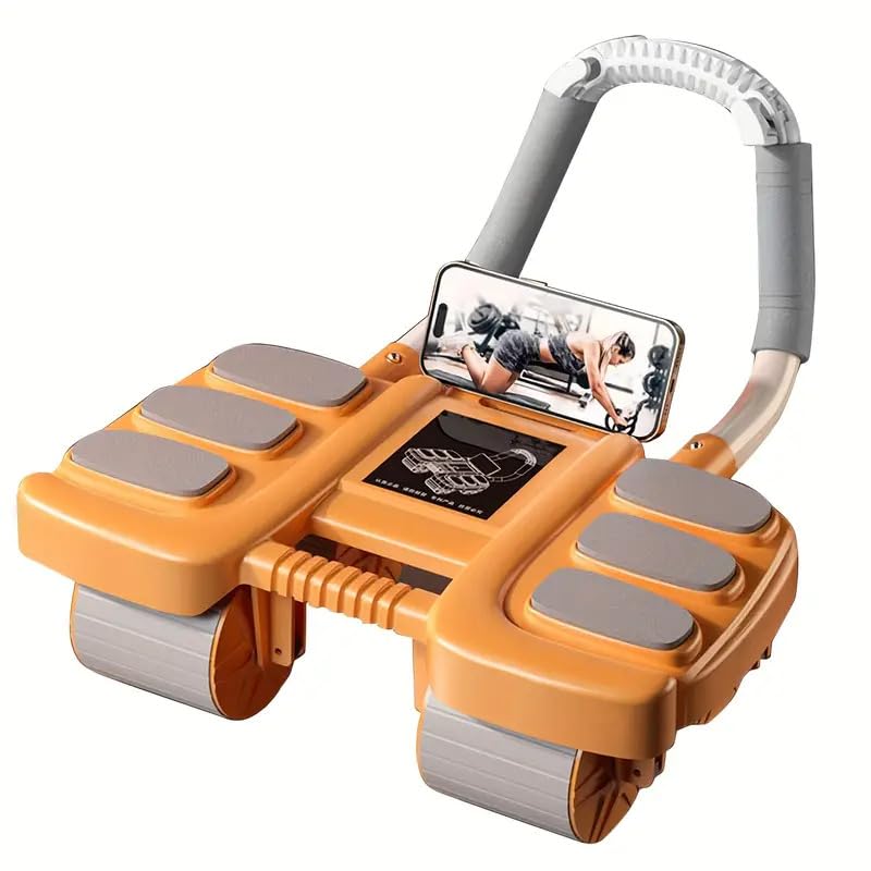Automatic Rebound Ab Roller Wheel with Elbow Support, 4-Wheel Core Exercise Equipment for Home Gym X959