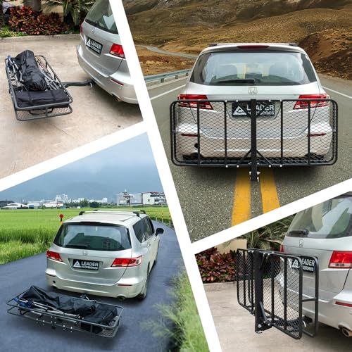 Leader Accessories Trailer Hitch Cargo Carrier Rack 60"x24"x6" Folding for 2" Receiver G3544