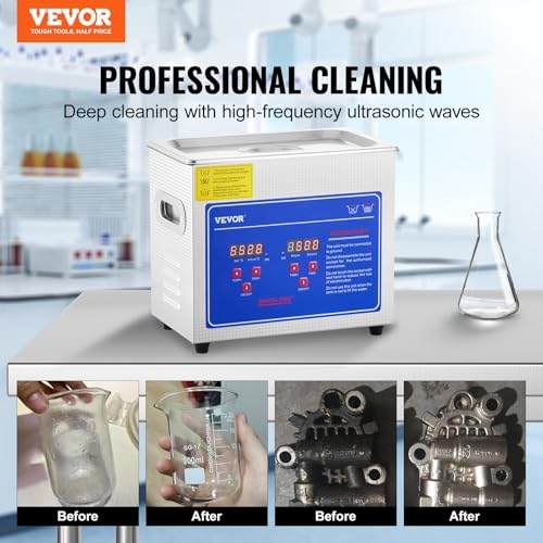 VEVOR Professional Ultrasonic Cleaner with Digital Timer & Heater, 3L W817988