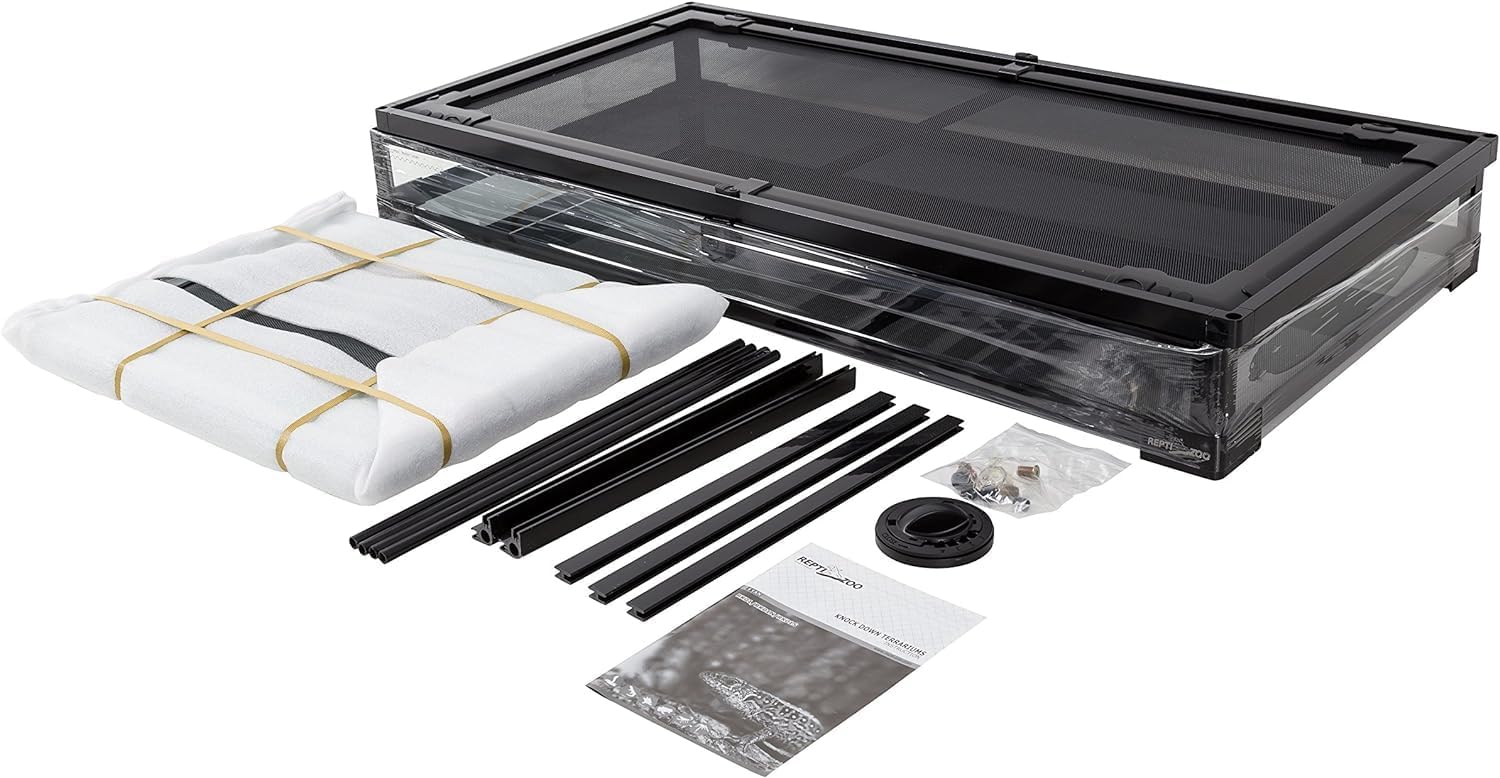 REPTIZOO 50 Gallon Glass Reptile Terrarium Tank, Double Hinge Door with Screen Ventilation K333