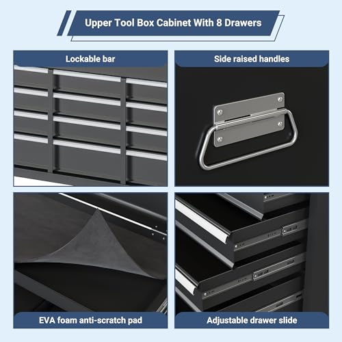 5-Drawer Rolling Tool Chest Storage Cabinet with Detachable Top Tool Box, Black R11137