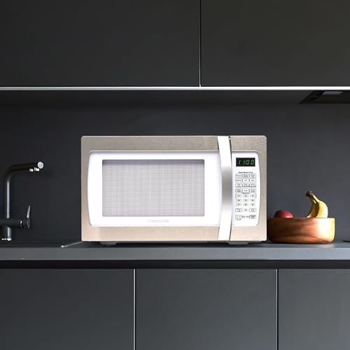 Farberware Countertop Microwave 1000W 1.1 cu ft Black Stainless Steel P5805