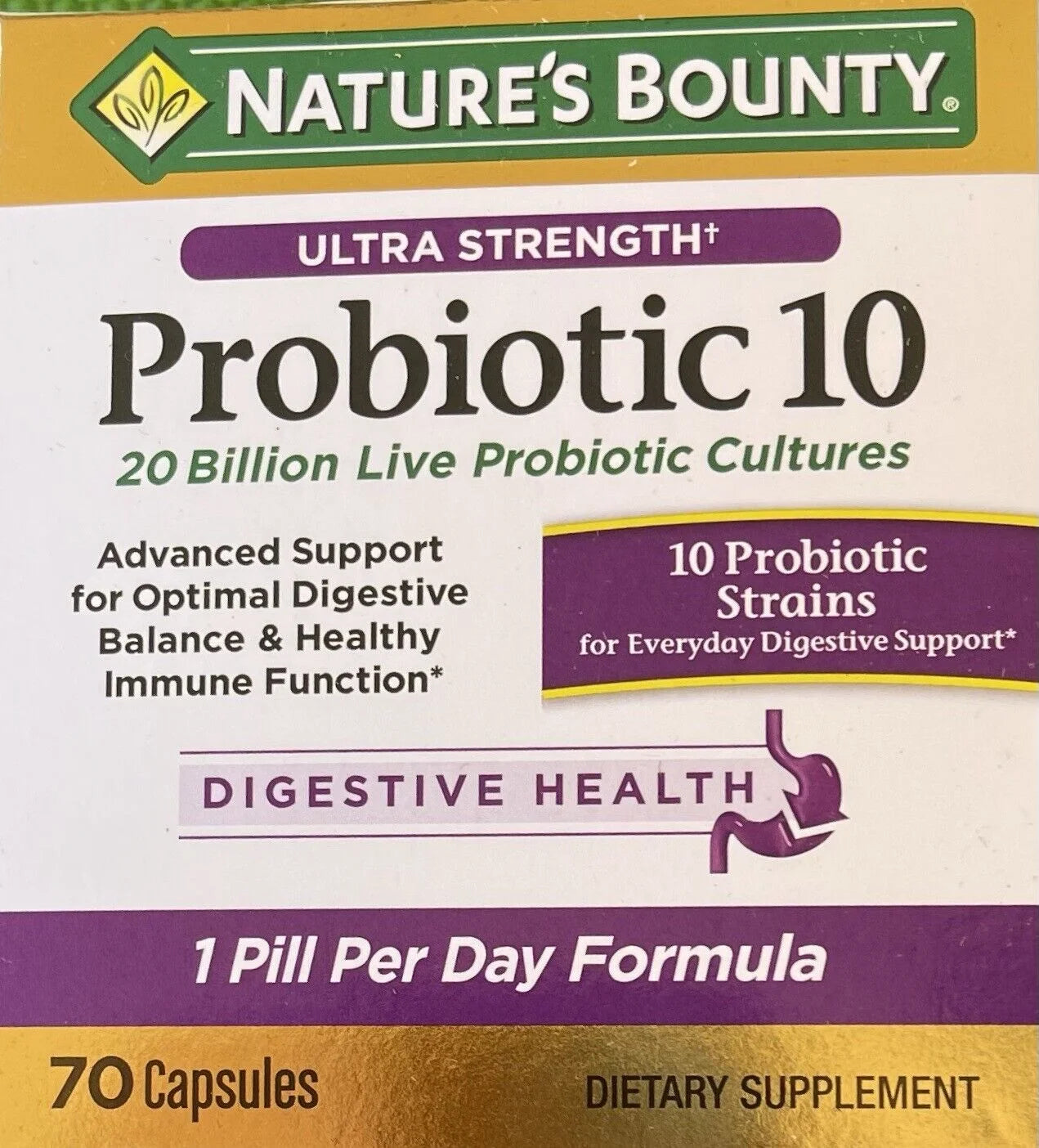 Nature's Bounty Ultra Strength Probiotic 10, 70 Capsules G37045