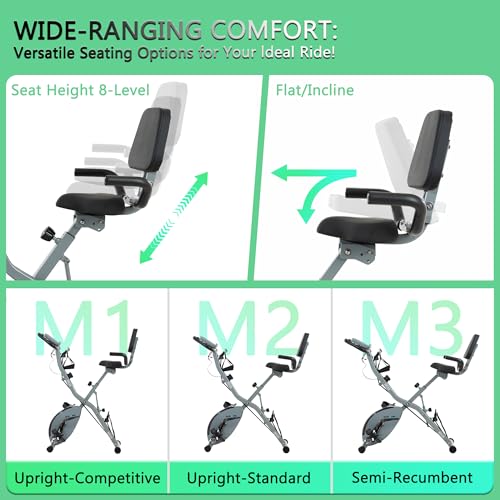 BARWING Foldable Exercise Bike for Home Workout, 350LB Capacity Z9564