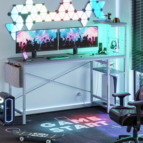 Bestier Gaming Desk with LED Lights, 51.3 Inch Computer Desk Q970