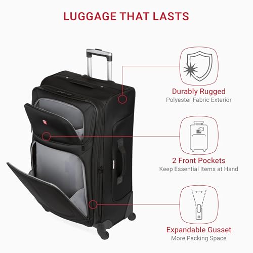 SwissGear Sion Softside Expandable Luggage, Black, 29-Inch C81483