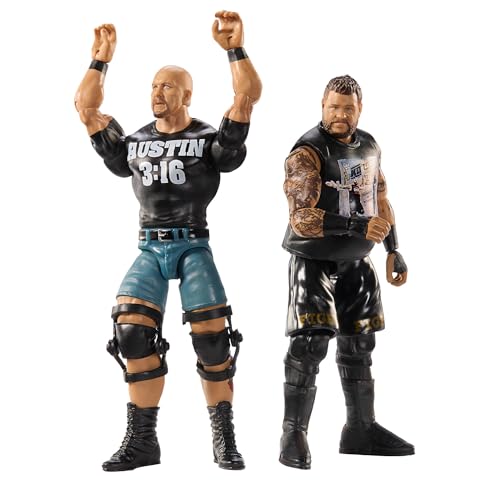 Mattel WWE Main Event Championship Showdown 2-Pack Action Figures, Stone Cold Steve Austin vs Kevin Owens W350846