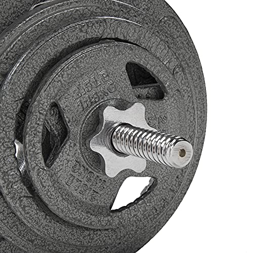 Cast Iron 1" Weight Plates with 5FT Barbell Bar & Star Locks B1859