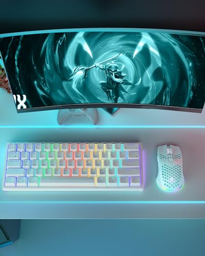 SM600 White Wireless Gaming Mouse, 8000 DPI Tri-Modes RGB E7535