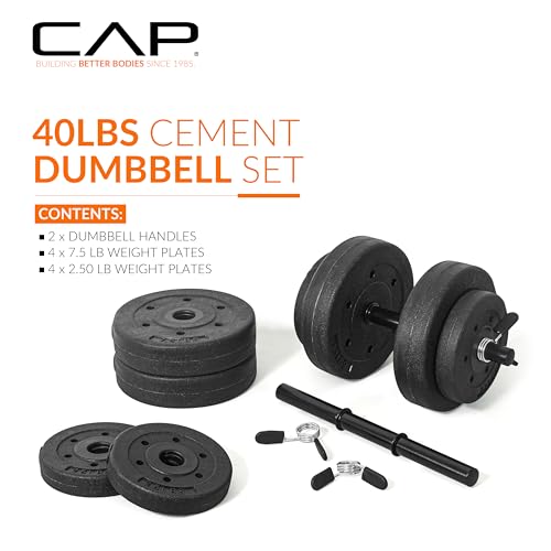 CAP Barbell 40-Pound Adjustable Cement Dumbbell Set C781