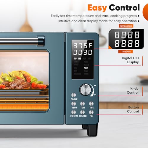 Nuwave Bravo Pro Smart 21QT Toaster Oven Air Fryer Combo, Convection Countertop, Mint Green B532672