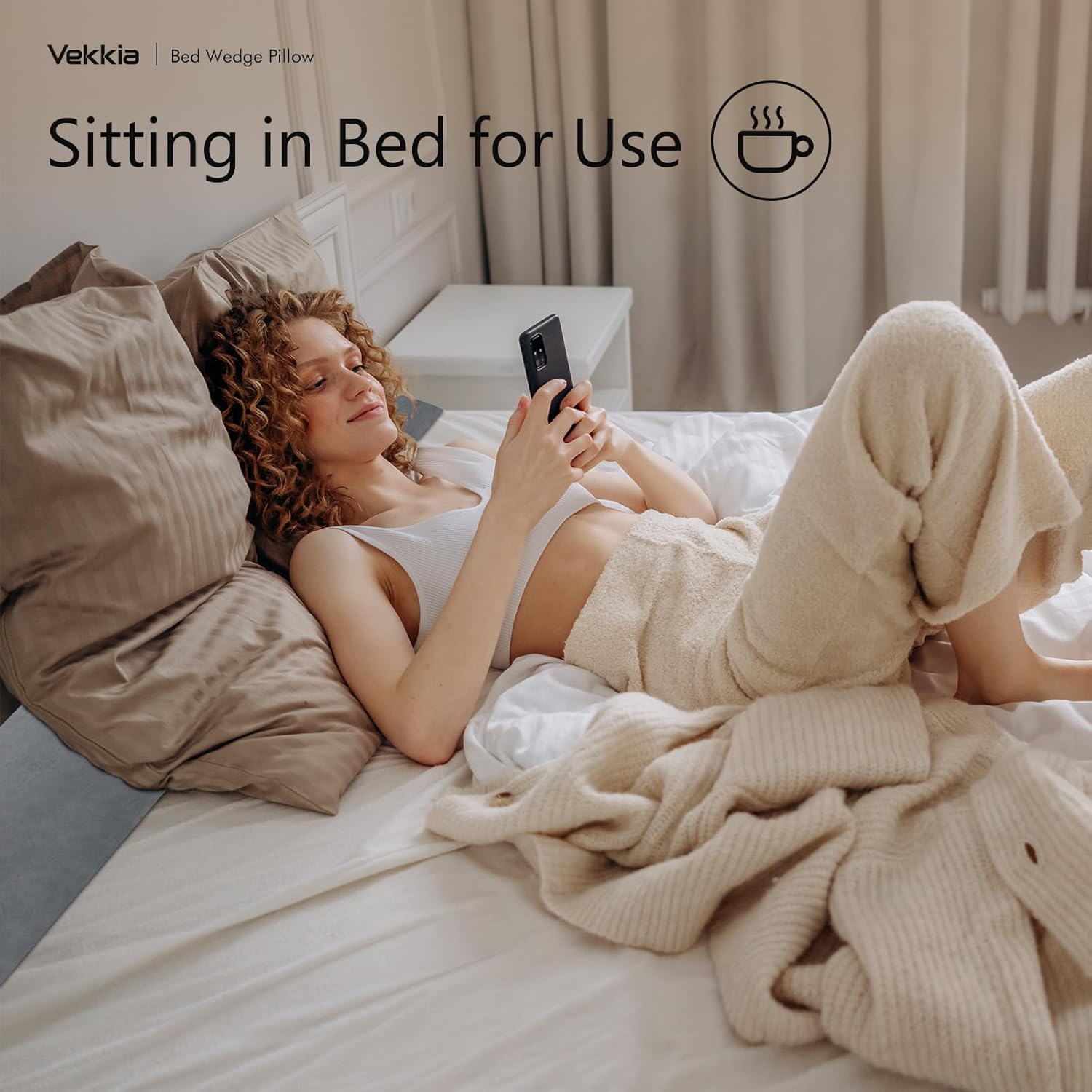 Vekkia Bed Wedge Pillow for Headboard Gap, Queen F200
