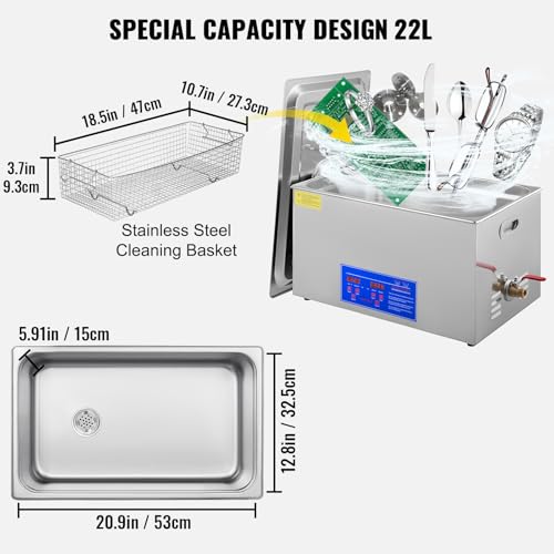 VEVOR Professional Ultrasonic Cleaner with Digital Timer & Heater, 3L W817988