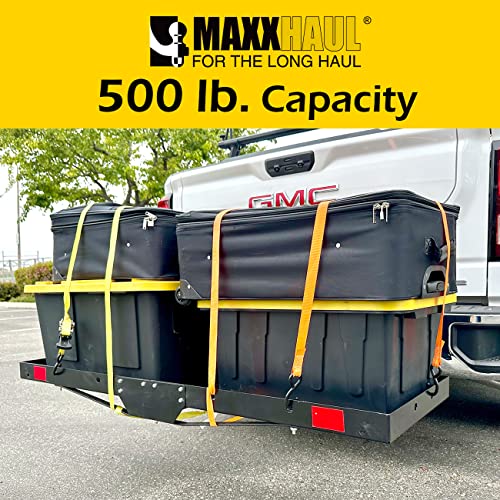 MaxxHaul 50641 60" x 20" 500 lb. Hitch Mount Cargo Carrier and 2 Bike Rack Z468