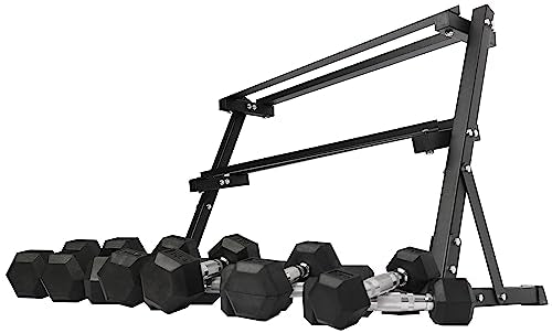 Rubber Coated Hex Dumbbell Weight Set R443