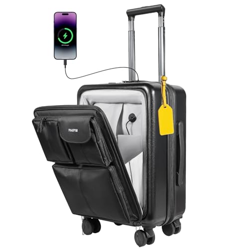 Carry On Luggage 22x14x9 Airline Approved, 20 Inch Expandable Suitcase with Softside Front PC Hardshell Back, USB Port, Spinner Wheels & TSA Lock – Lightweight 20" Travel Luggage