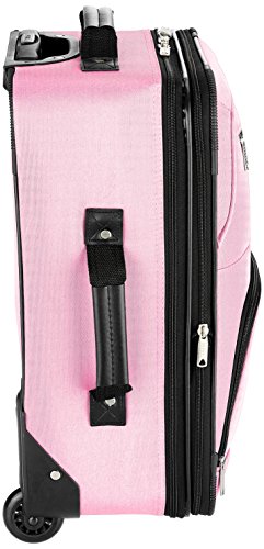 Rockland Fashion Softside Upright Luggage Set, Expandable, Pink, 2-Piece B62260
