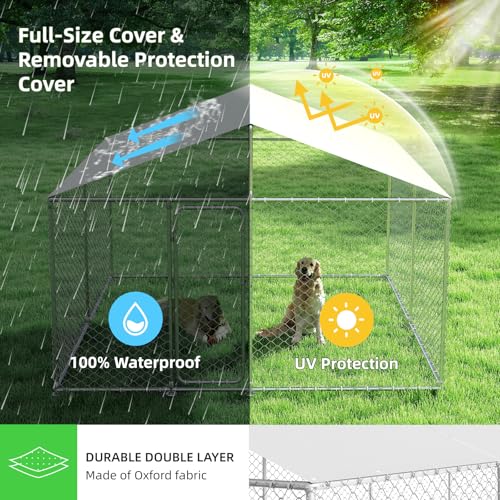 Extra Large Outdoor Dog Kennel with Waterproof Cover and Security Lock I101