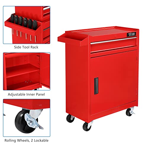 TUFFIOM 5-Drawer Rolling Tool Chest with Lockable Wheels X4579