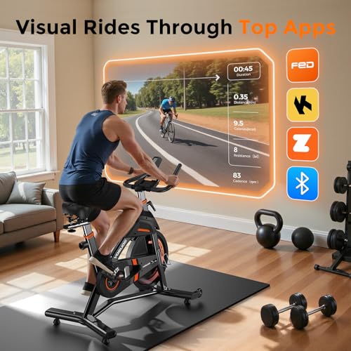 YOSUDA Magnetic Exercise Bike with Bluetooth, 350LB Capacity Indoor Cycling Bike D61153