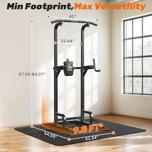 Sportsroyals Pull Up Bar Dip Station Power Tower Home Gym Strength Training Equipment R739989