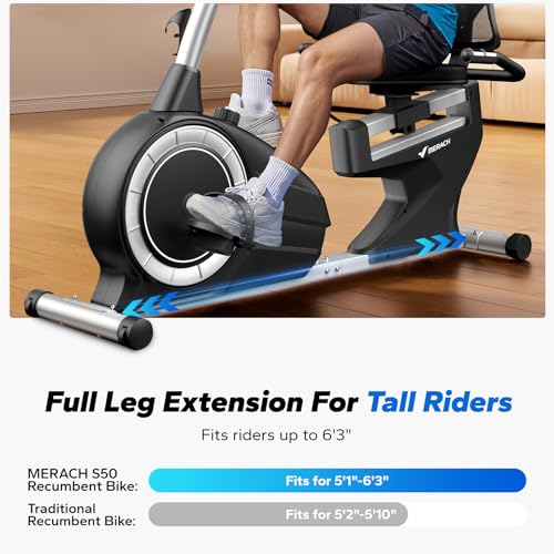 MERACH Recumbent Exercise Bike for Home, Magnetic with Bluetooth and LCD R432
