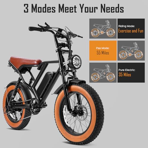 S8 Electric Bike for Adult, 1000W 20" Fat Tire, Removable Battery, 7-Speed G502644