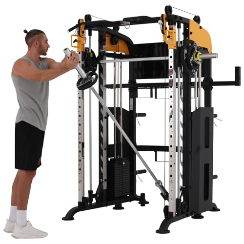 Altas Strength Smith Machine with Lever Arms Pulley Squat Rack Home Gym X54847