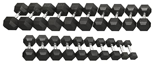 Rubber Coated Hex Dumbbell Weight Set R443