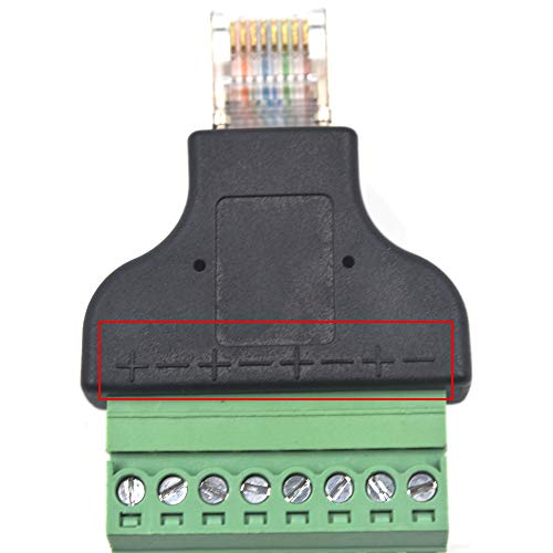 2-pack RJ45 Ethernet to AV 8 Pin Screw Terminal Adapter J39558