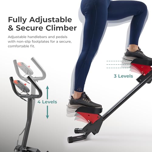 Sunny Health & Fitness Stair Stepper with Handlebar for Leg, Core and Glute Workouts R18169