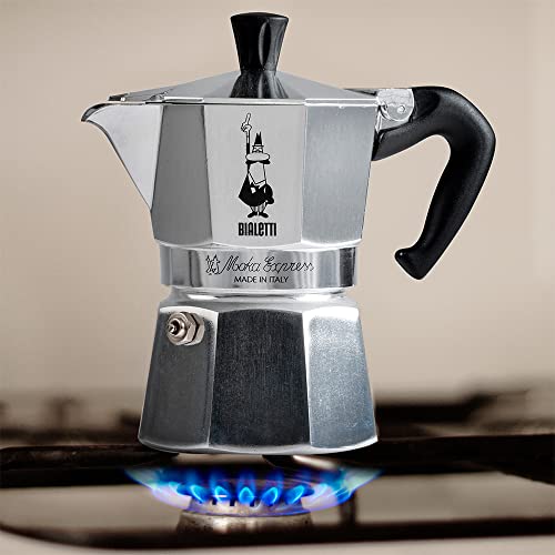 Bialetti Moka Express 6 Cup Espresso Maker, Silver N8772