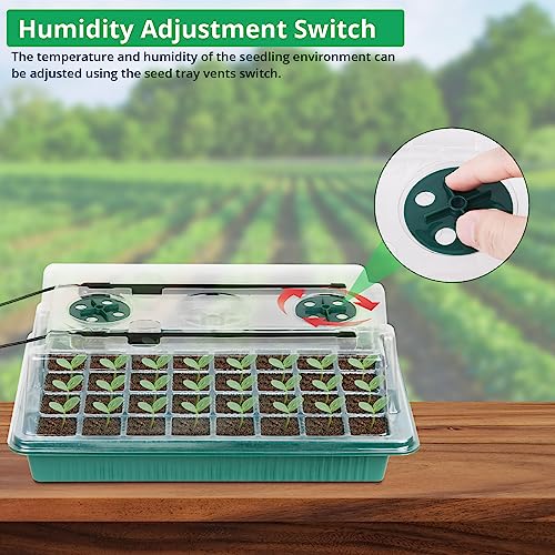 Sondiko Seed Starter Tray with Grow Light, 2 Pack 80 Cells with Humidity Dome L94604