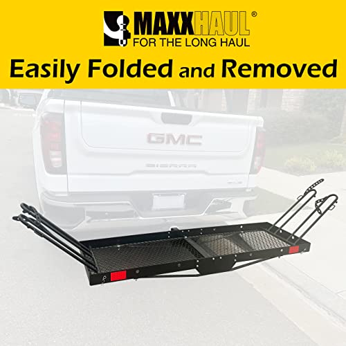 MaxxHaul 50641 60" x 20" 500 lb. Hitch Mount Cargo Carrier and 2 Bike Rack Z468