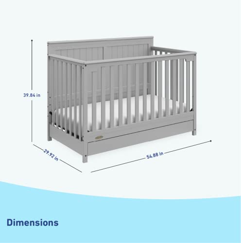 Graco Hadley 5-in-1 Convertible Crib and Changer with Drawer (Black) P7234