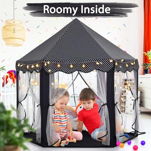 Monobeach Princess Tent Girls Large Playhouse with Star Lights L847553